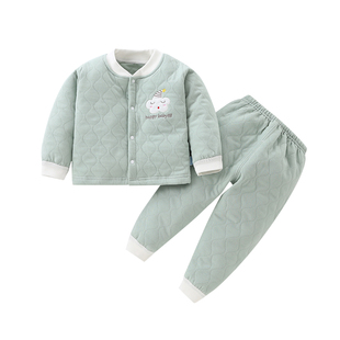 0新生2男婴儿3女宝宝内衣套装 1岁12个月9 5纯棉6保暖秋衣服8春秋裤