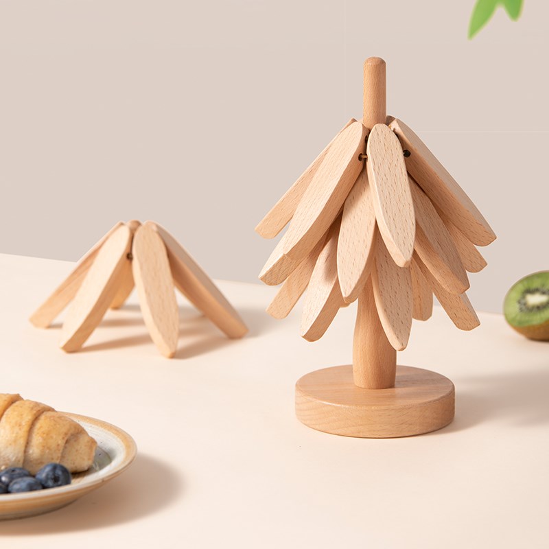 隔热垫一棵树餐桌防烫垫锅垫盘垫子中式碗垫高级感耐高温实木质垫