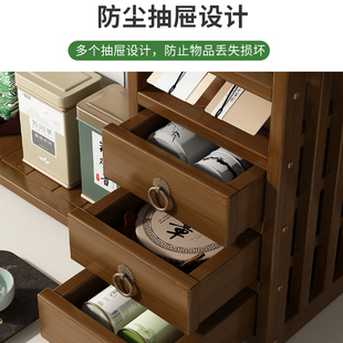 桌面实木博古架中式茶杯茶具收纳层架紫砂壶摆放置物架小型茶叶架