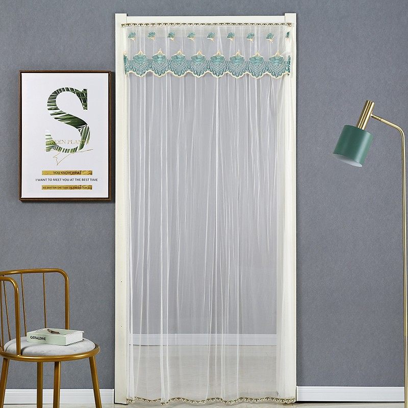 简约透明长门帘纱网防蚊卧室蕾丝隔断布帘布艺厨房卫生间帘魔术贴,居家布艺,门帘,淘宝优惠券,粉丝福利购,淘宝优惠卷