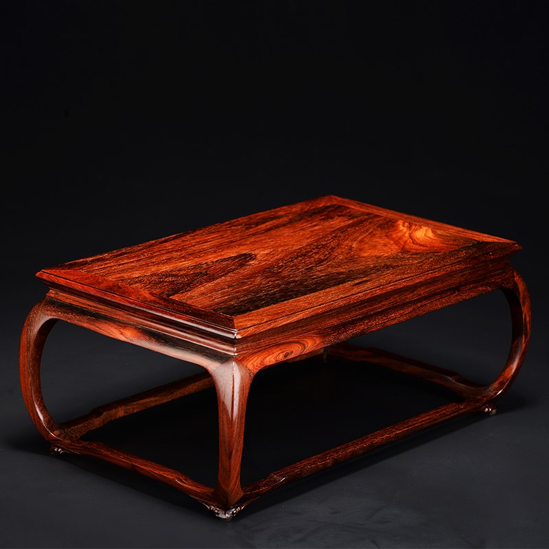 老挝大红酸枝独板底座明式奇石玉器摆件花瓶花盆景条案架子小条案