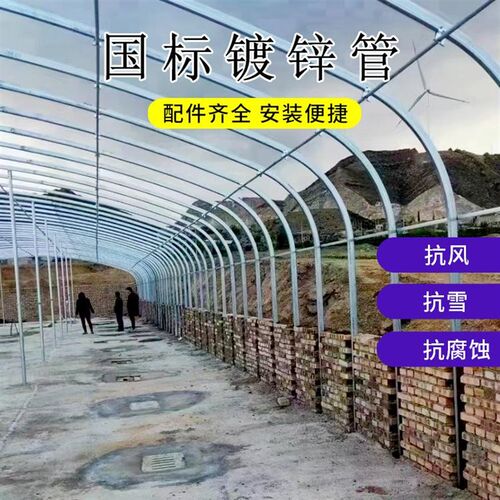 大棚骨架钢管全套蔬菜种植养殖猪牛鸡椭圆管半坡暖棚保温钢架连栋
