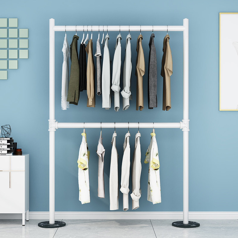 金色双层服装展示架童装店可升降移动铁艺晾衣架子室内挂衣架带轮,商业/办公家具,服装展示架,淘宝优惠券,粉丝福利购,淘宝优惠卷