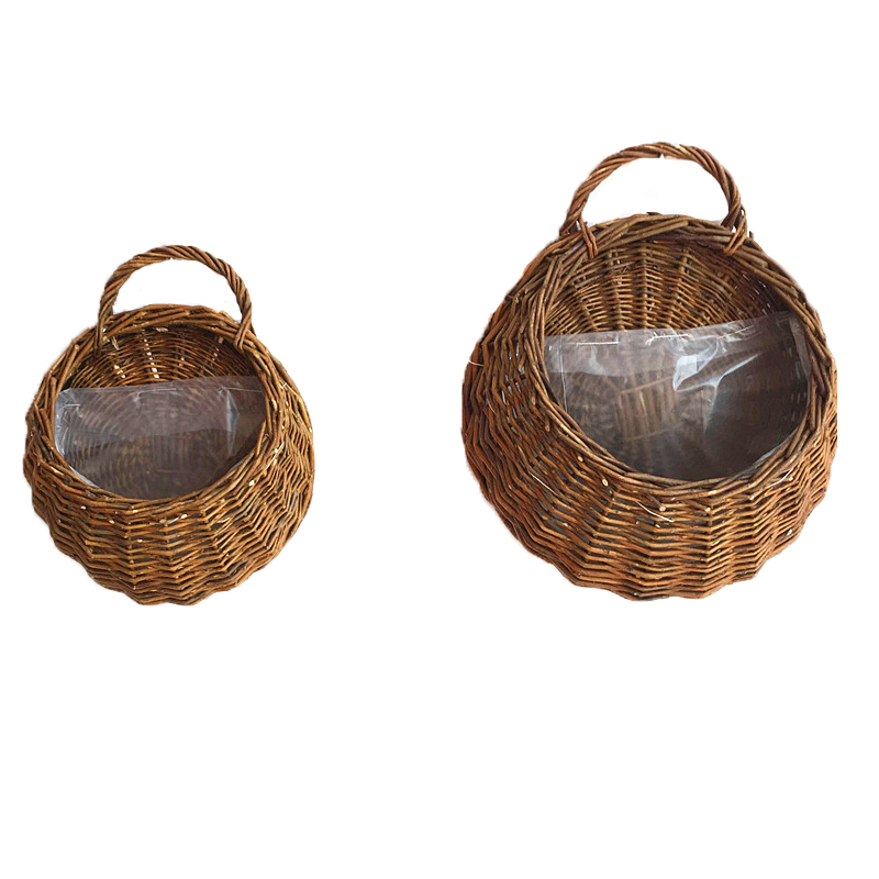 草编柳编壁挂花篮 藤编墙挂 吊篮花盆 藤编花篮 插花挂篮