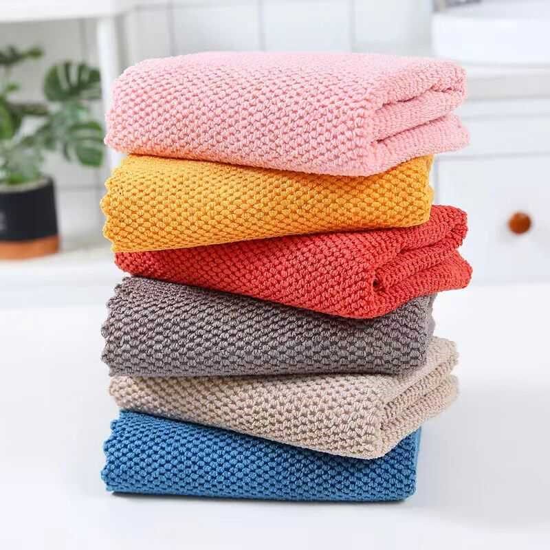 厨房洗碗抹布不沾油吸水加厚擦玻璃家务清洁百洁布无痕不掉毛刷锅