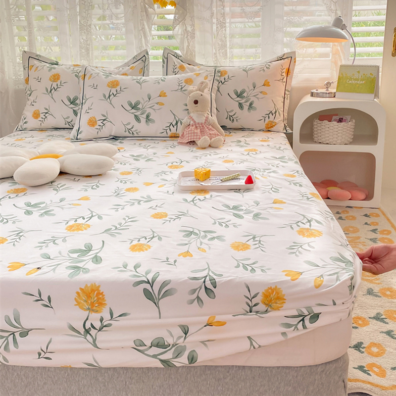 加厚纯棉磨毛床笠单件床单全棉床套罩1.8米1.5床垫套防滑保护套2m