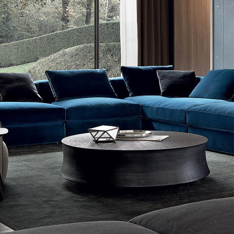 意式极简Poliform茶几客厅诧寂风小户型矮几设计师圆形茶桌咖啡桌