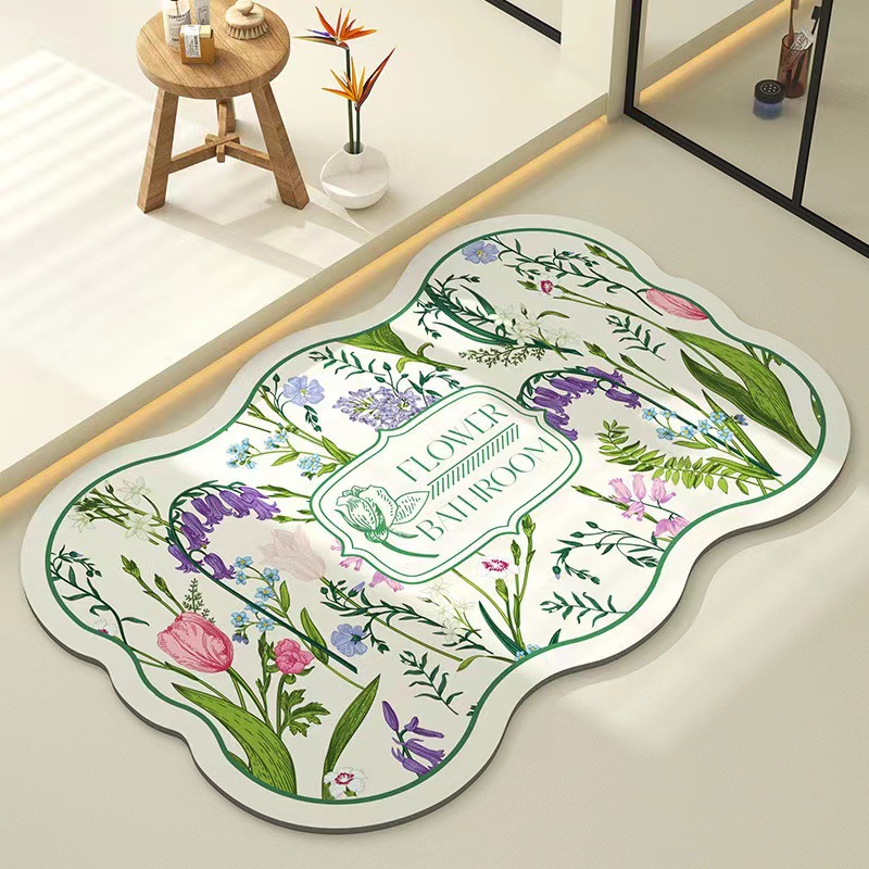 绿野仙踪。浴室地垫矽藻泥吸水软垫子化妆室厕所门口吸水防滑脚垫