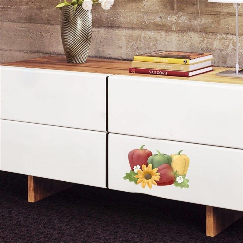 可爱的彩色蔬菜贴纸田园风厨房冰箱装饰贴花