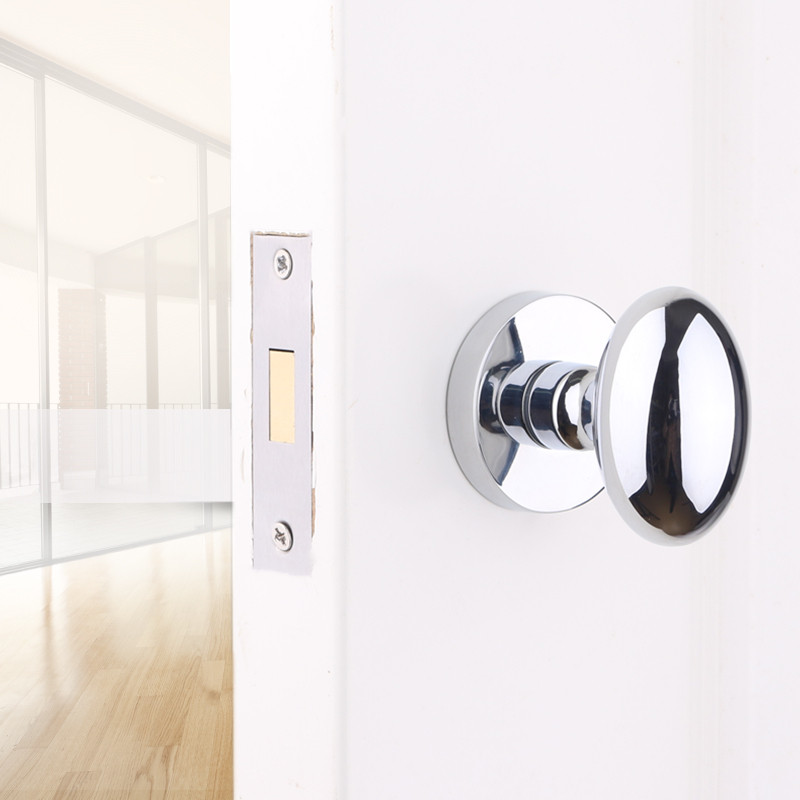 依佰利美式金色隐形门锁室内暗门锁欧式仿古单面锁黑色球形门把手