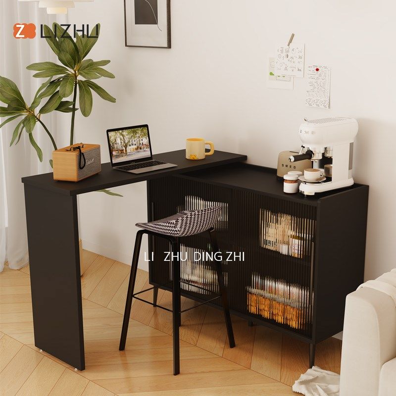 餐边柜吧台一体隔断柜家用伸缩岛台酒柜展示柜餐桌转角咖啡茶水柜