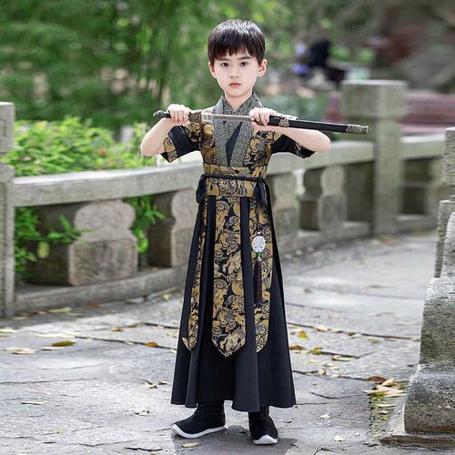 男童汉服六一夏季薄款武侠风幼儿园演出服帅气国风少爷唐装中国风