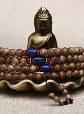 保真天然加里曼丹沉香手串108颗佛珠手链男女士念珠檀香木文玩项