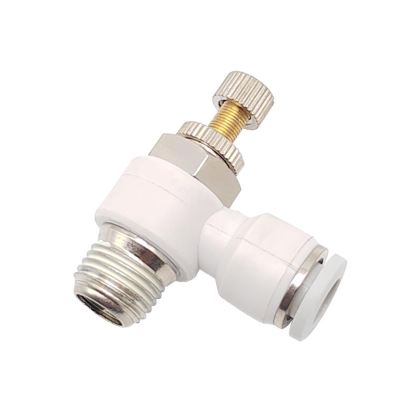 气动快插接头节流阀气缸调速阀调速SL8-02限流开关气管6/10牙2分