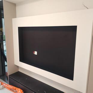 纯黑色无缝墙布2025新款悬浮电视墙法式卧室电竞房床头背景墙壁布