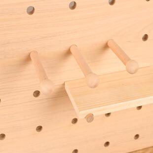 洞洞板实木配件大全木棍火柴棍通用圆孔木棒木质挂件层板挂钩收纳