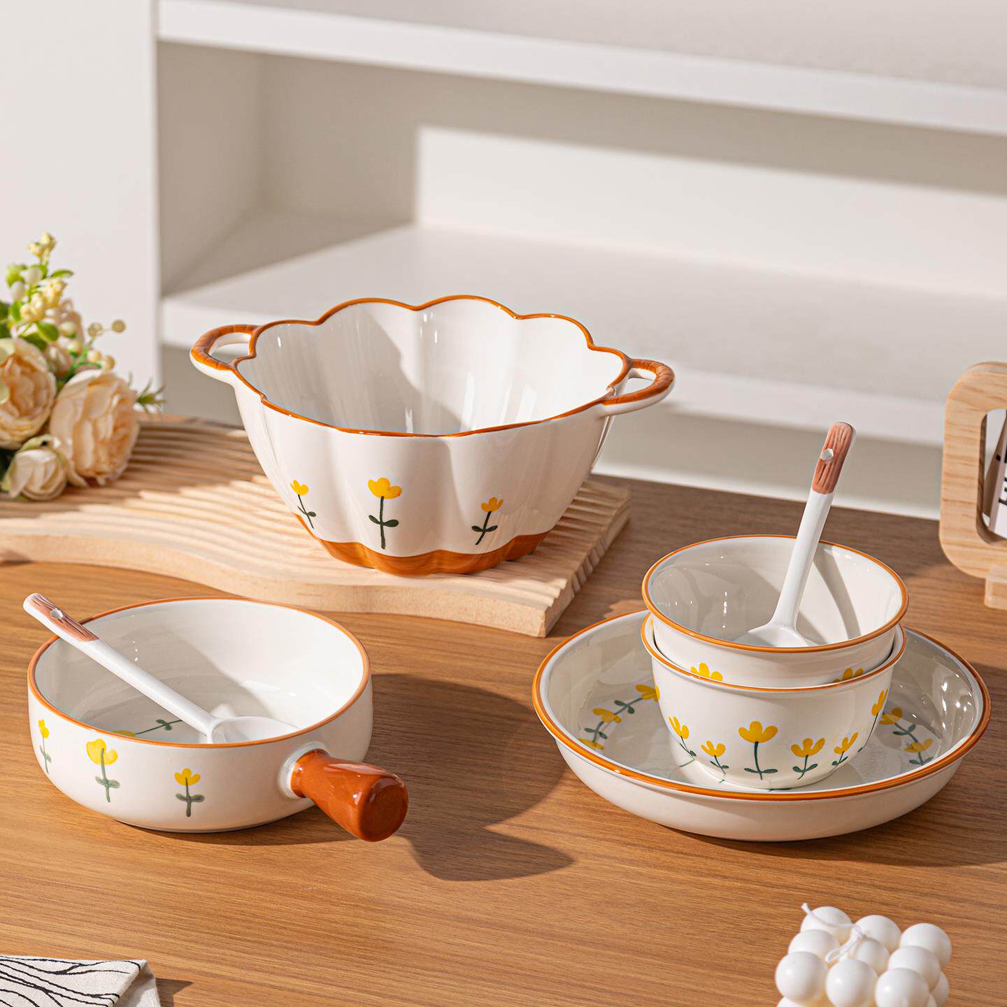 碗盘套装餐具碗碟套装家用情侣2人早餐盘碗筷单人一套碗具一人食