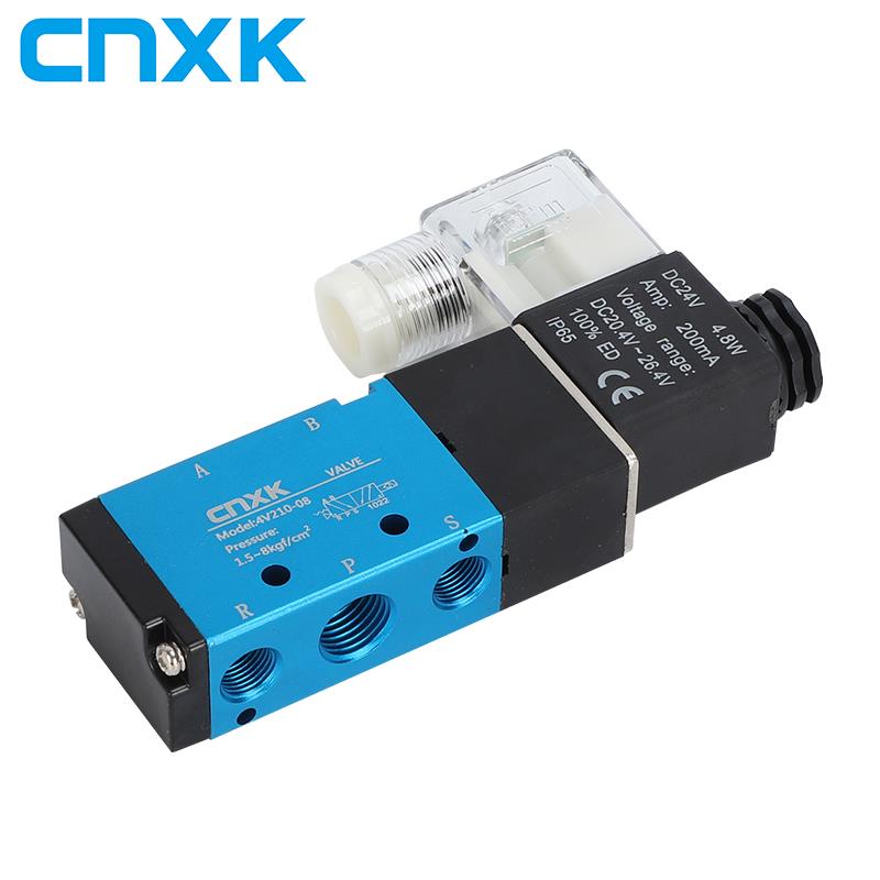 亚德客型气动电磁阀4V210-08 24v气阀控制器开关12v电子换向阀220