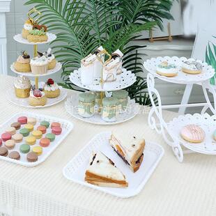 生日装 水果茶歇摆台塑料点心蛋糕托 饰布置甜品台摆件展示架欧式