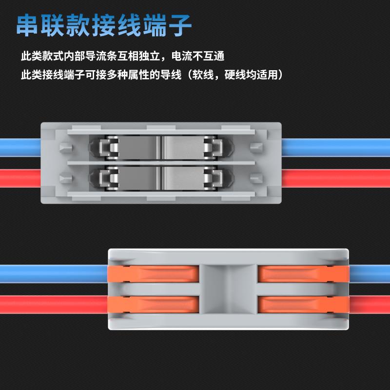 统联PCT-222快速接线端子SPL2-2家装电工灯具接线头紫铜分线接头
