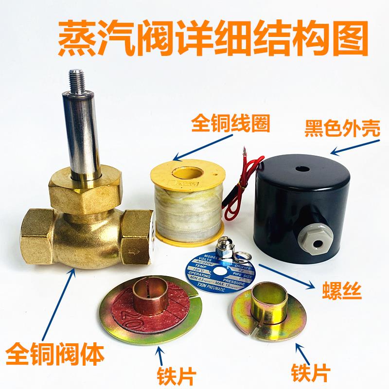 高温蒸汽电磁阀4分6分1寸220V24VDN15两通阀2L/US-15/20/25控制阀