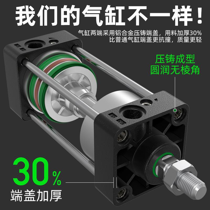 SC气缸小型气动标准大推力大全带磁32 40 50 63 SC80 100 125 160