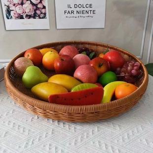 仿藤编有孔筛子竹编簸箕晒筐家用圆簸箕干货筛选筛子耐用竹筛手工