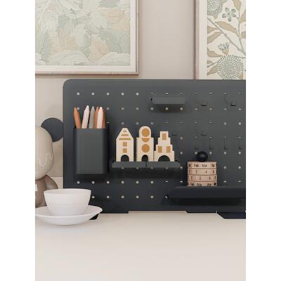 OOKK奶油风桌面洞洞板可立式收纳架宿舍卧室免打孔置物磁吸整理架