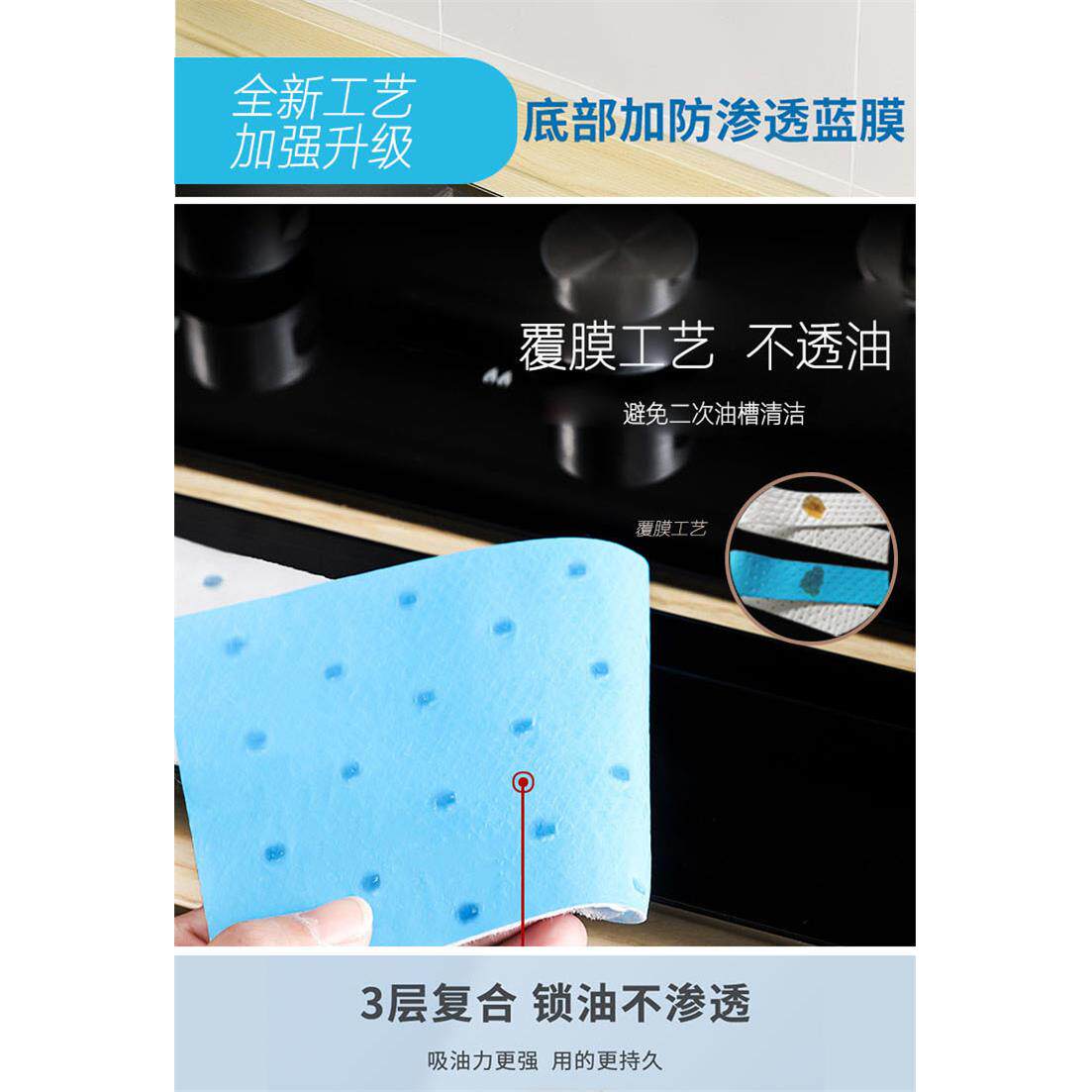 抽油烟机侧吸油盒吸油棉条厨房家用隔油垫油杯接油槽专用防油贴纸