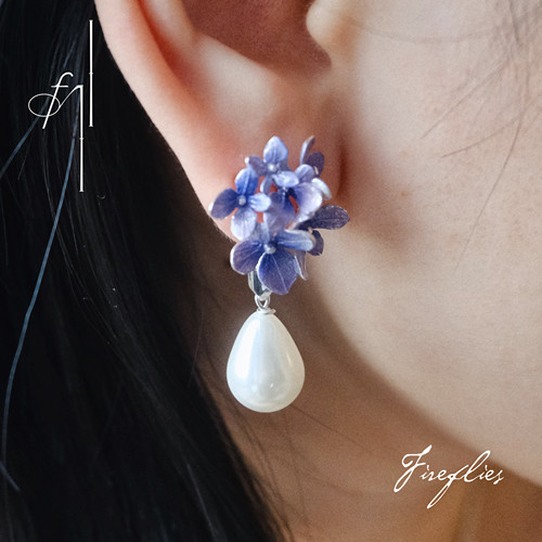 Fireflies无尽夏花簇珍珠耳环