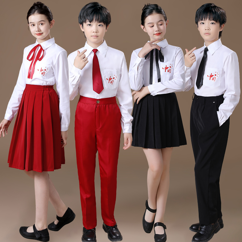 国庆儿童合唱演出服中学生小学生大合唱团男女童朗诵表演比赛服装