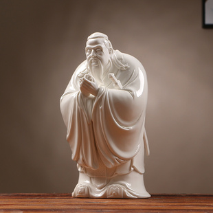 孔夫子摆件教师礼物古代历史人物学校庆典纪念品办公室陶瓷工艺品