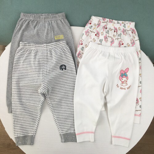 80-160日单2条装儿童磨毛秋裤纯棉无骨男女宝宝打底裤棉毛裤秋冬