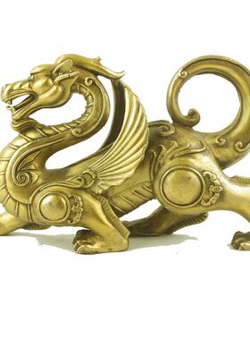 全铜应龙摆件 四方来财家居饰品 铜工艺品黄铜应龙办公室桌面摆件