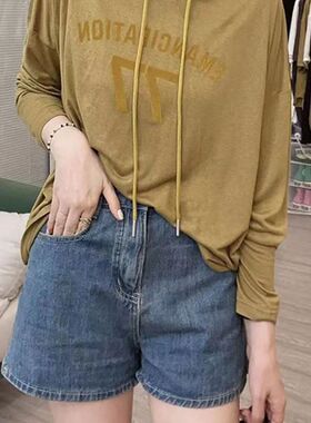 牛仔短裤女大码梨型n身材微胖妹妹MM辣妹穿搭宽松显瘦a字裤夏季