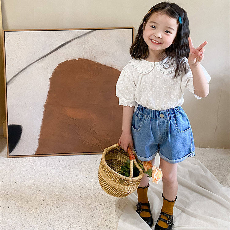 女童洋气牛仔短裤2021夏装新款儿童宝宝休闲宽松热裤童装夏季裤子,童装/婴儿装/亲子装,裤子,淘宝优惠券,粉丝福利购,淘宝优惠卷