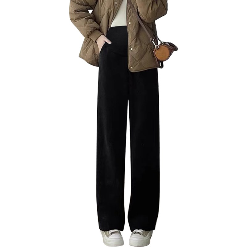 孕妇裤春装外穿大码宽松直筒裤秋冬加绒加厚打底裤冬季孕妇阔腿裤