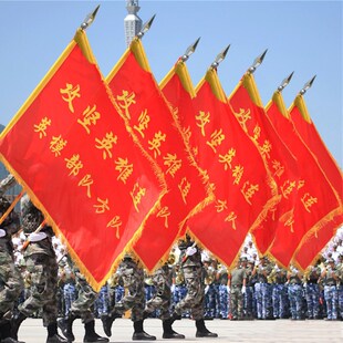 仪仗队旗杆国旗不锈钢手持旗杆旗帜授旗仪式红黄条矛头旗杆消防救