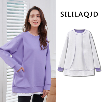 哺乳衣外出辣妈款春秋产后时尚z卫衣宽松外穿春季大码上衣喂奶衣