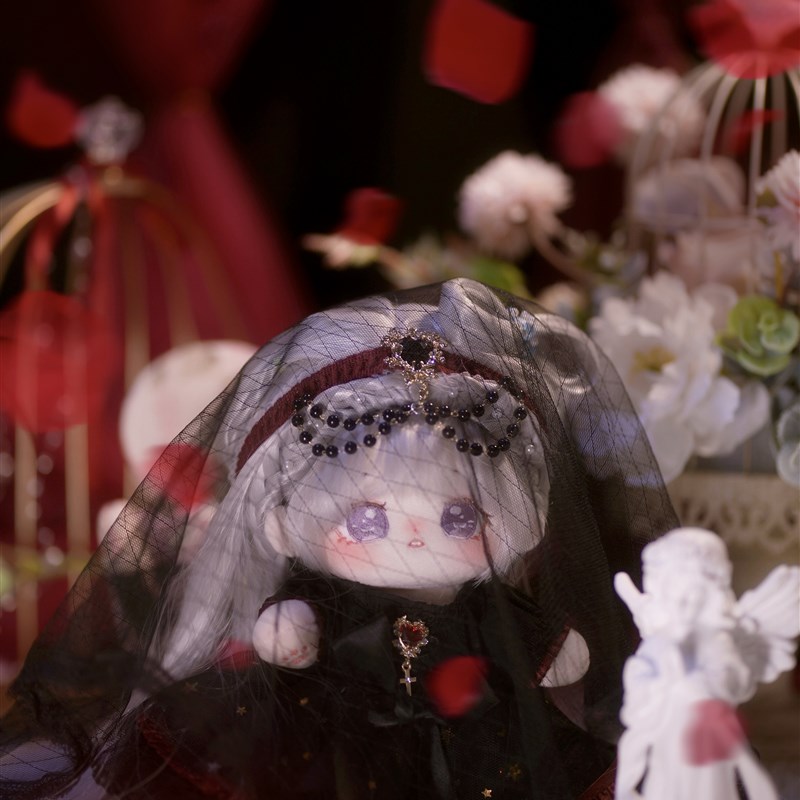 [夜玫瑰]20cm棉花娃娃婚纱款娃衣套装