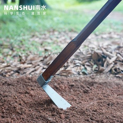 南水灌溉实木柄长柄锄头园艺翻地农用锄园艺工具全钢防脱种菜除草