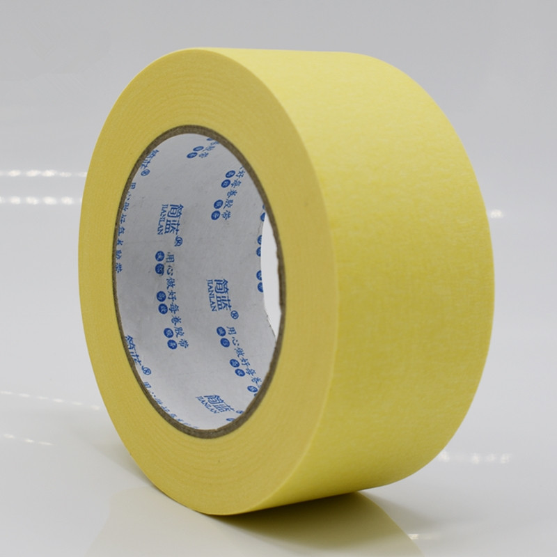 高粘美纹纸胶带外墙分格带汽车喷漆贴报纸装修保护黄色美纹纸胶带