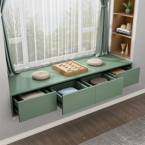 定制实木阳台飘窗柜收纳柜卧室柜可坐榻榻米窗台柜地柜矮柜窗台柜