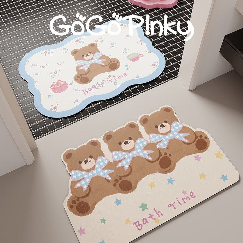 韩式奶油风浴室地垫门垫卡通可爱卫生间洗手间门口吸水防滑脚垫子,居家布艺,家用脚垫,淘宝优惠券,粉丝福利购,淘宝优惠卷