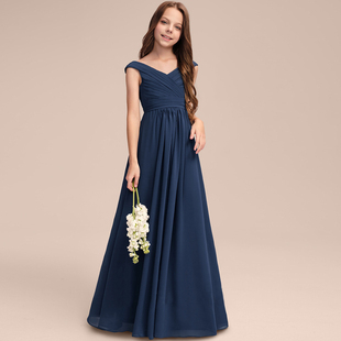 女大童小提琴音乐会演奏晚礼服初高中生毕业典礼主持人钢琴演出服