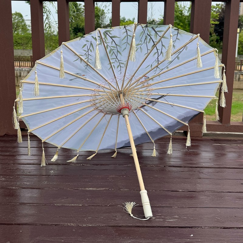 古装新中式舞蹈演出汉服道具流苏油纸伞素雅古典江南汉服新中式