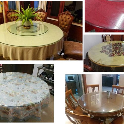 圆形钢化玻璃桌面定制茶几玻璃面家用大圆桌面餐桌转盘转台面圆盘