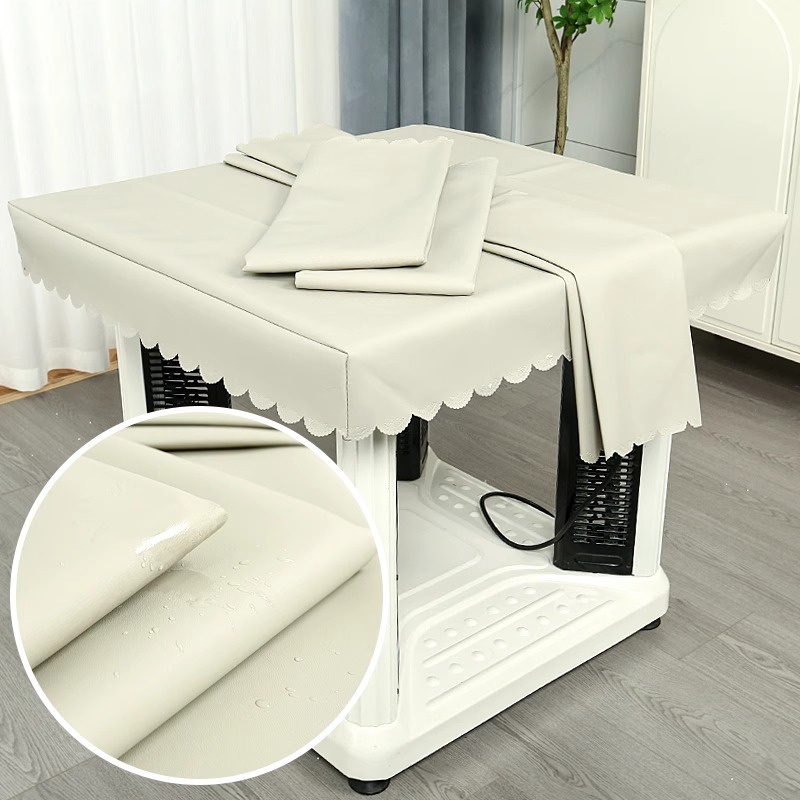 防水防油皮罩烤火桌保护垫pvc桌垫正方形长桌茶几桌布电暖炉罩套