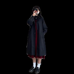 小个子2023中长版 150cm矮个子风衣外套女秋冬季 学生宽松大衣显瘦