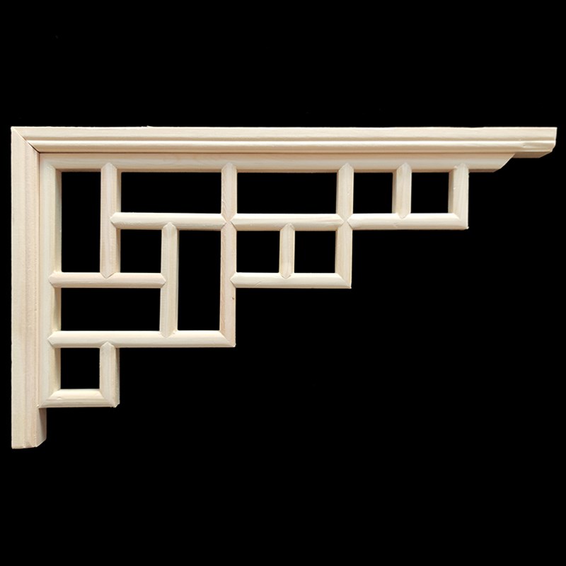东阳木雕实木角花门楣垭口装饰新中式仿古枪角背景墙镂空花格梁拖